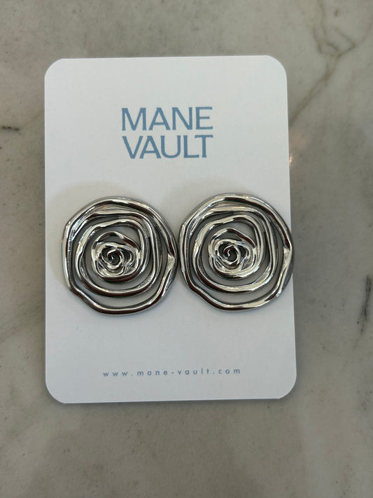 The Mira Swirl Earrings-Silver