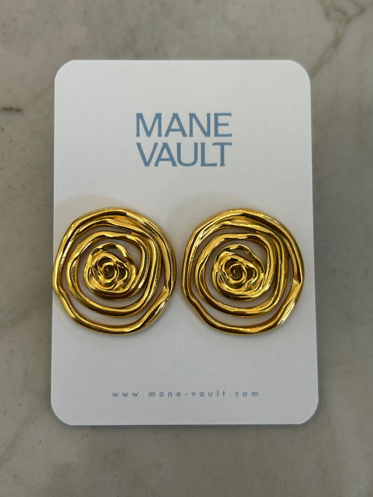 The Mira Swirl Earrings- Gold