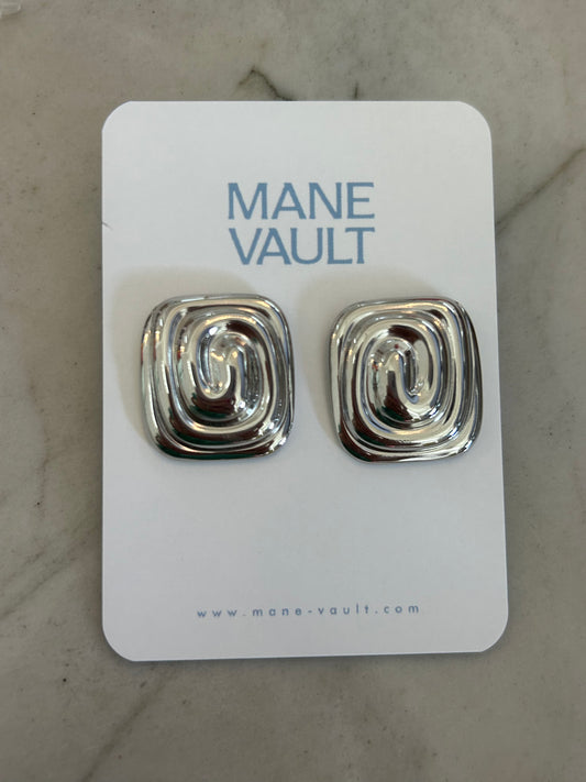 The Coralie Swirl Earrigs- Silver