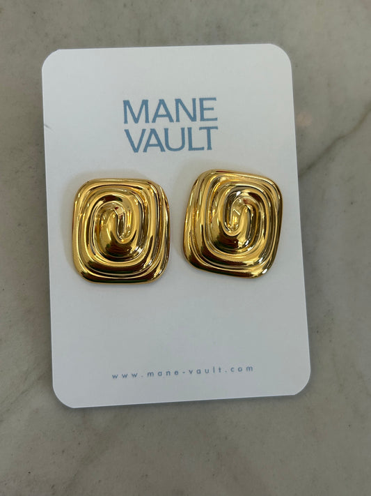 The Coralie Swirl Earrigs- Gold