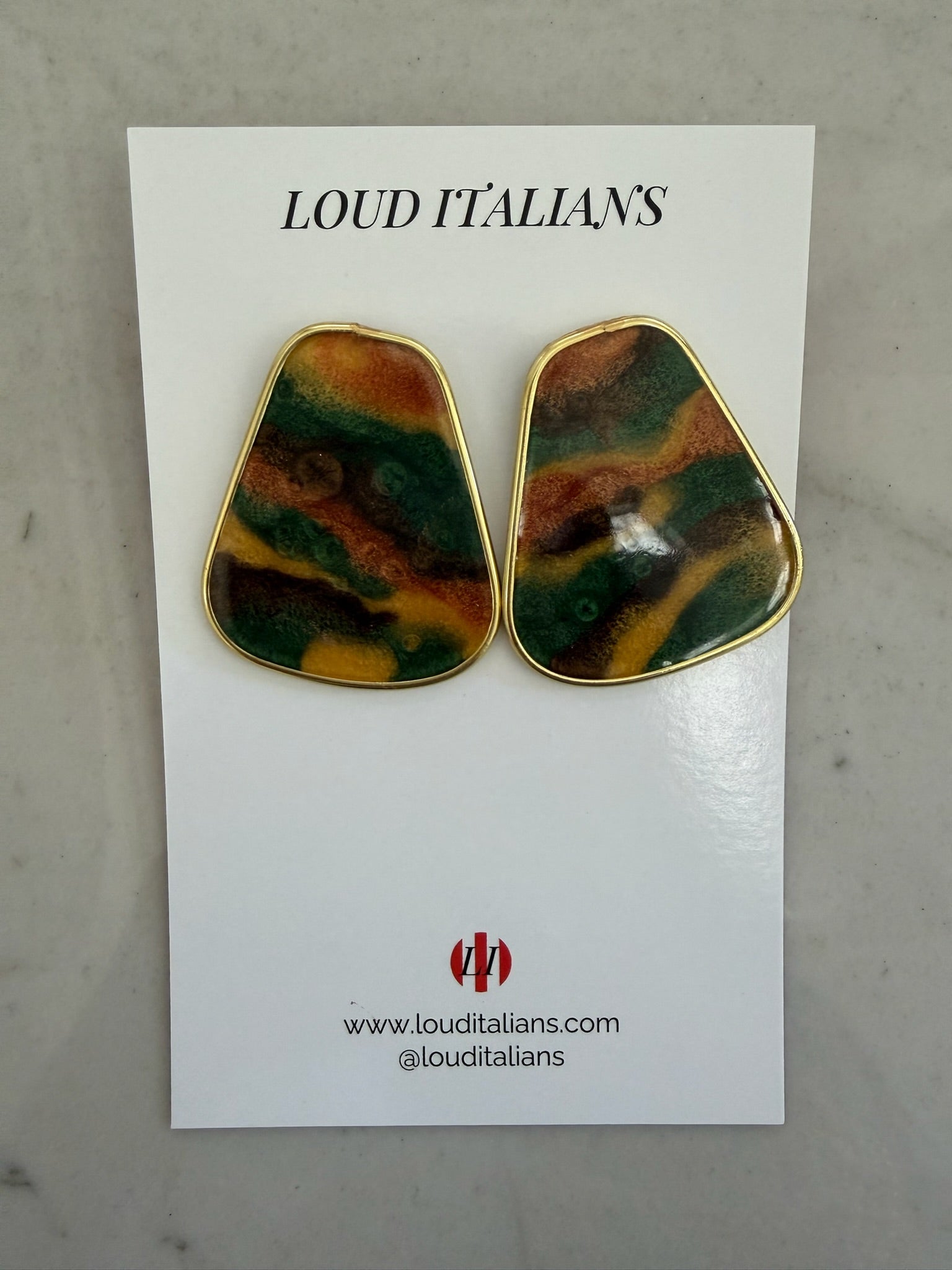 Loud Italian - Gold Brown Marble Trapezoid