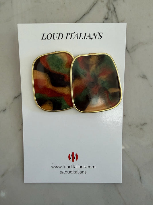 Loud Italian - Gold Brown Marble Square