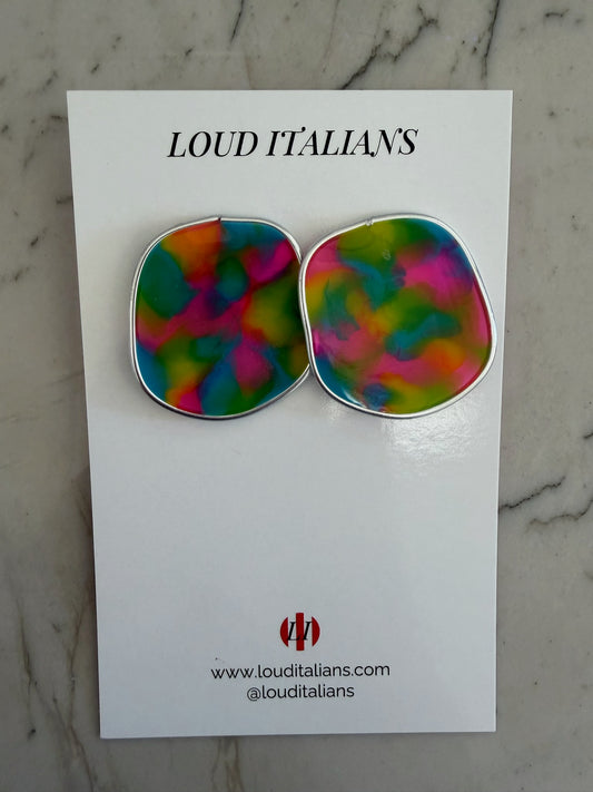 Loud Italian - Silver Stained Glass Round