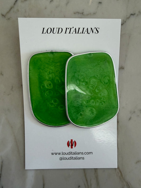 Loud Italian - Silver Green Rectangle