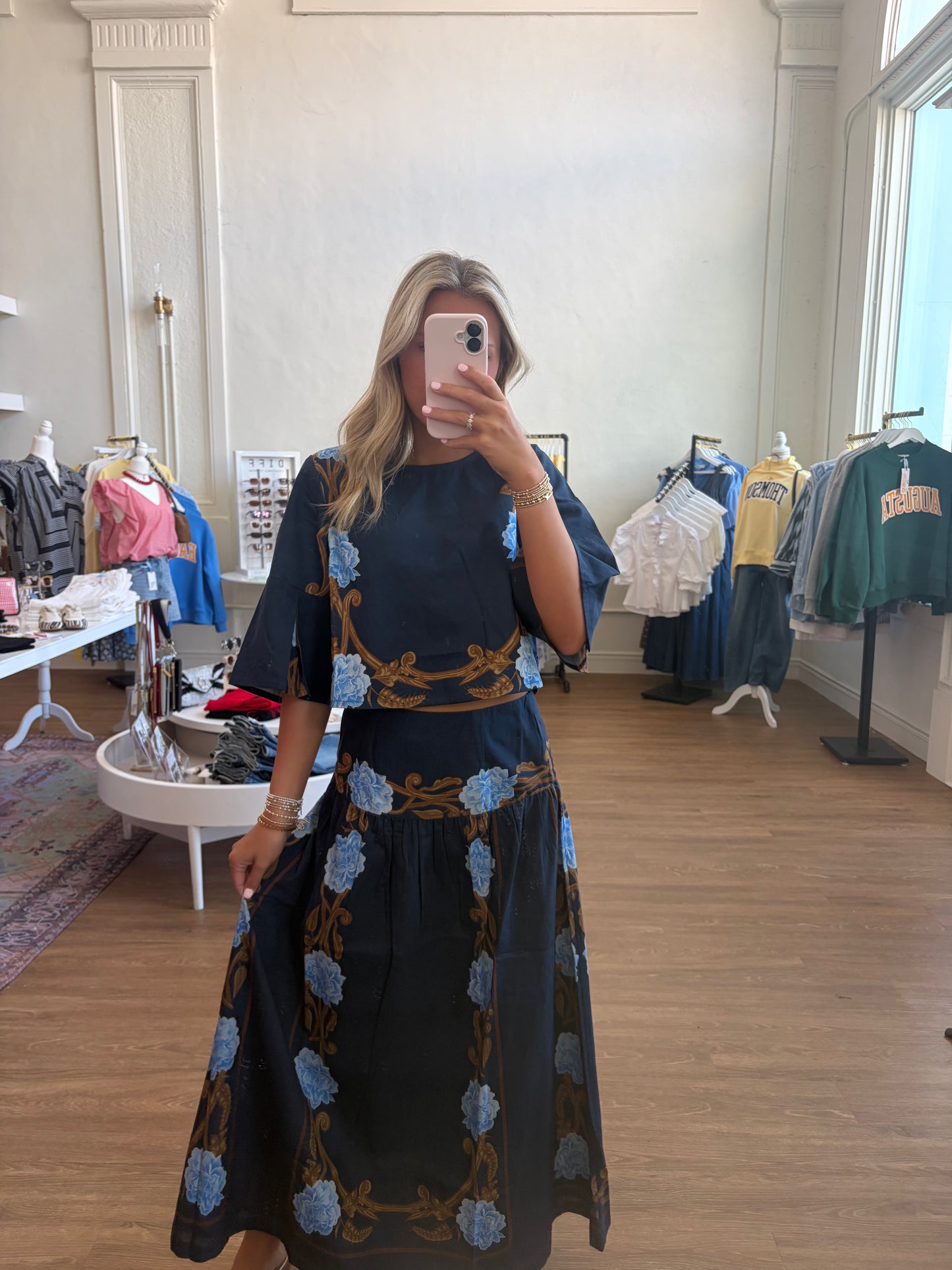 The Kara Skirt - Harvest Navy