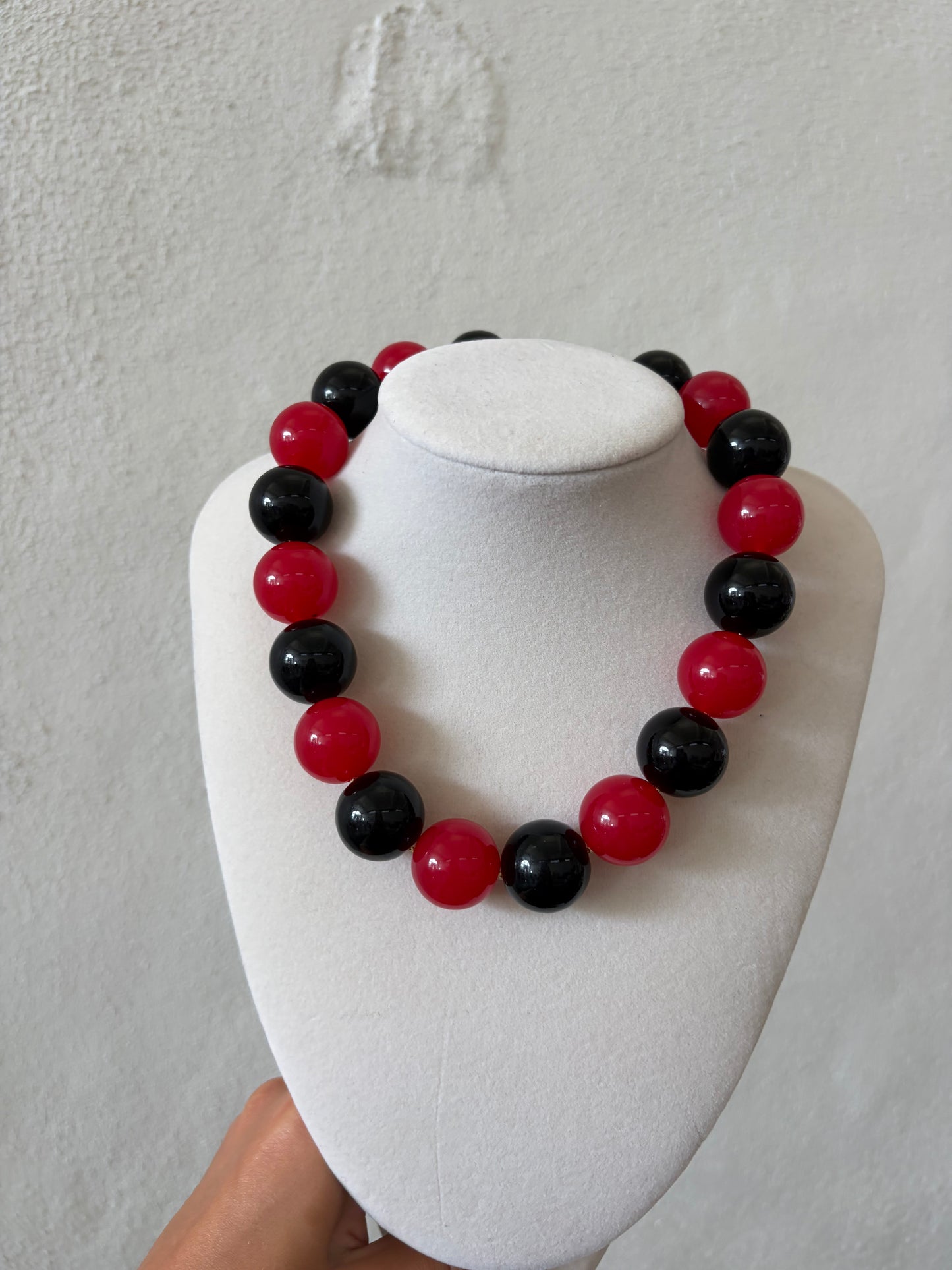 The Jensen Necklace-Jelly Red & Black
