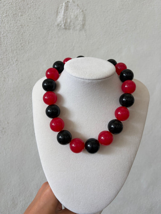 The Jensen Necklace-Jelly Red & Black