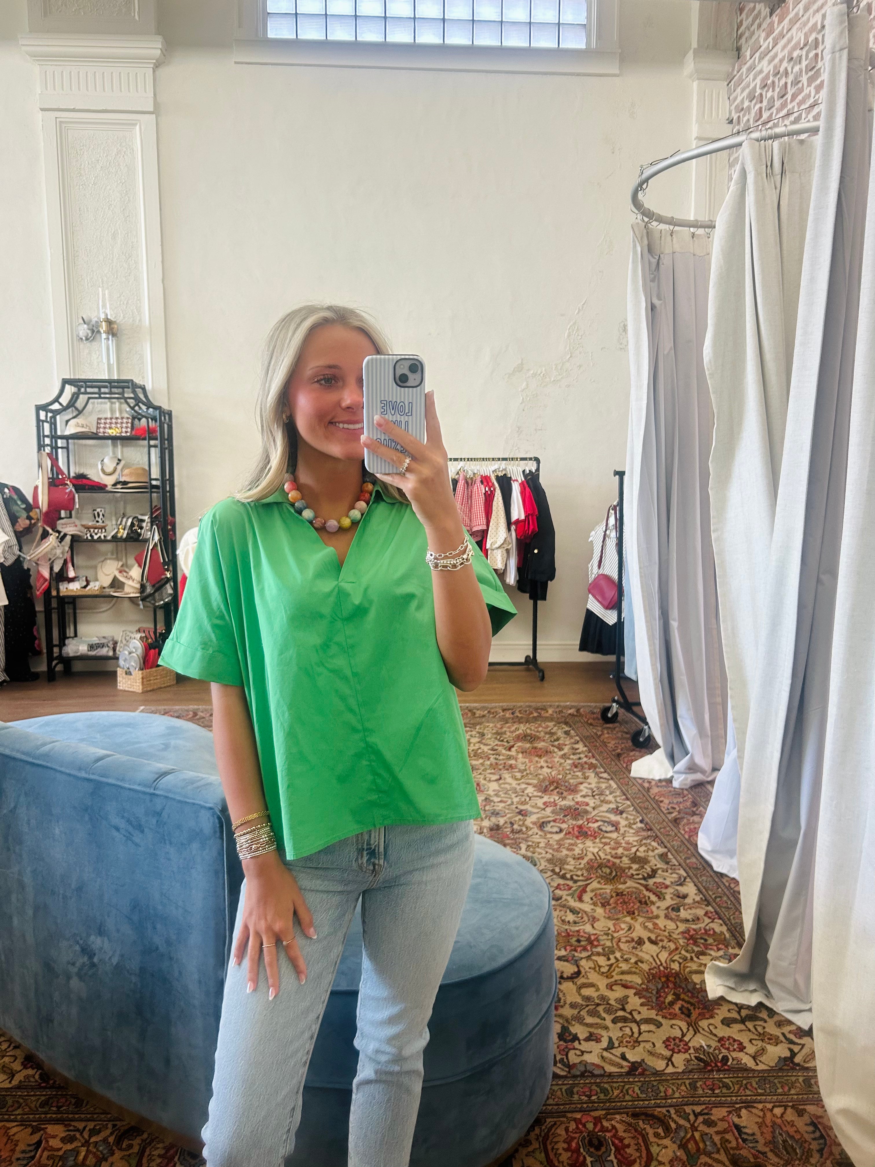 The Amelia Top - Green