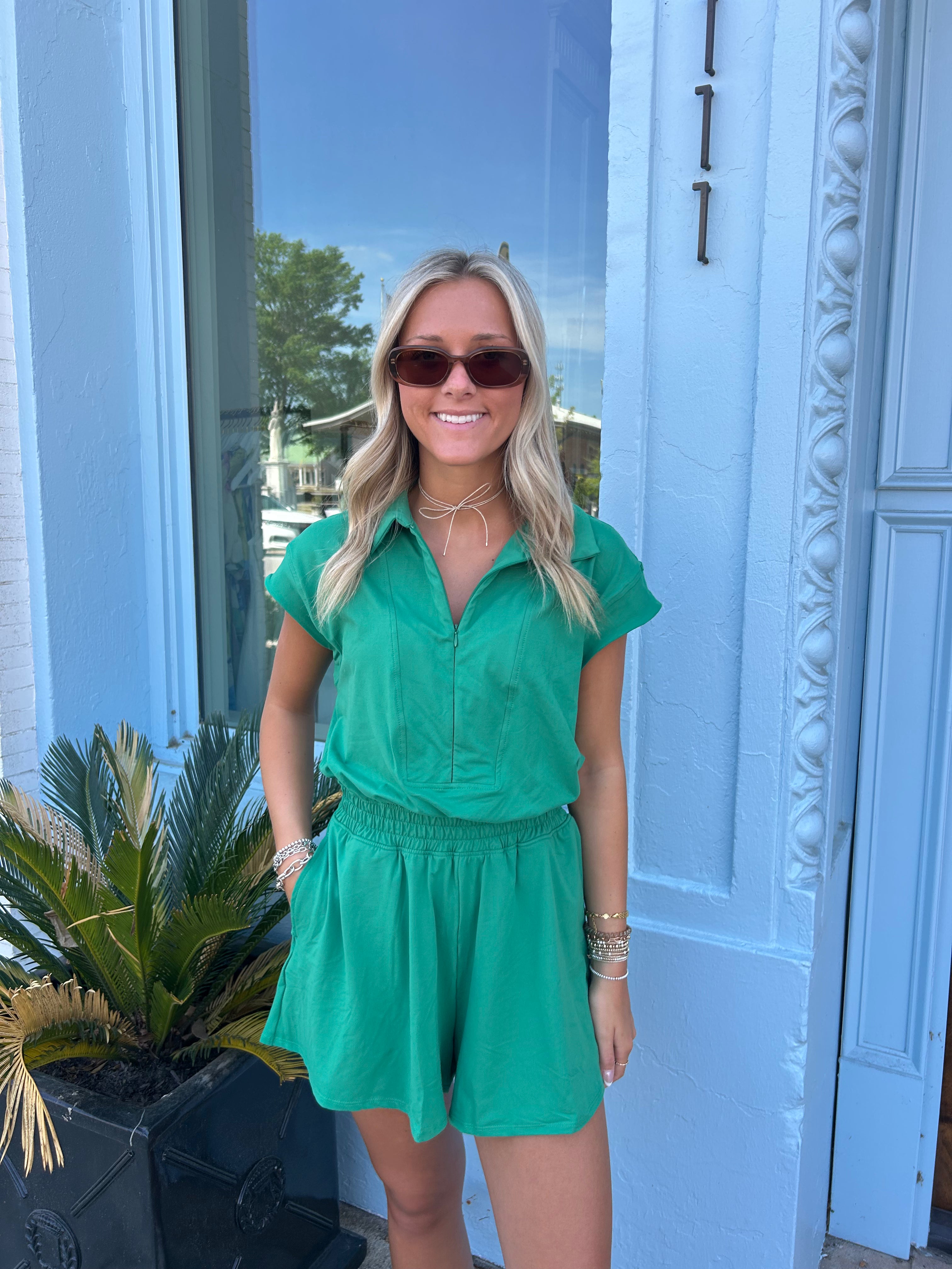 The Kate Tennis Romper - Green
