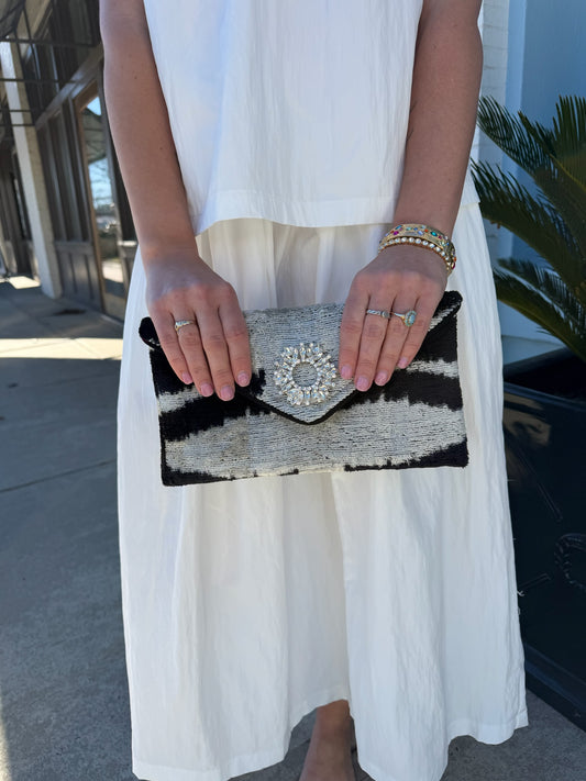 The Merit Clutch - Zebra