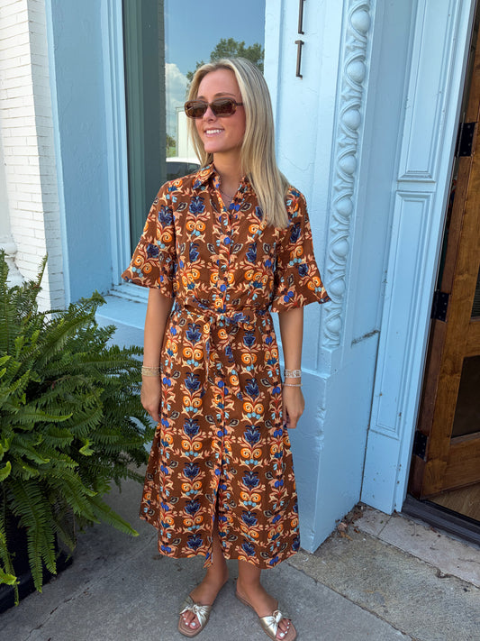 The Brooke Dress - Holly Walnut