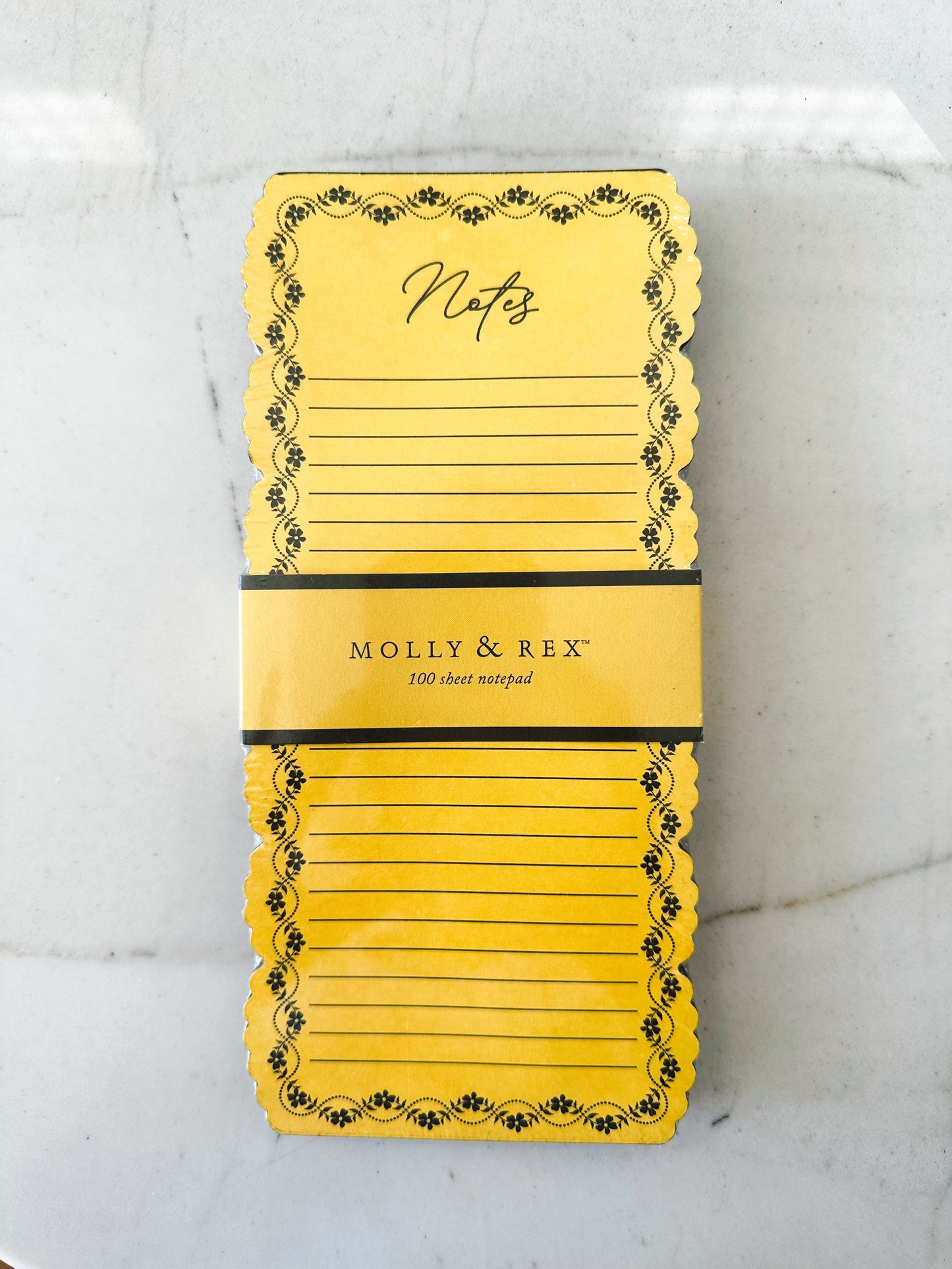 Mustard Vintage Border Magnet Notepad