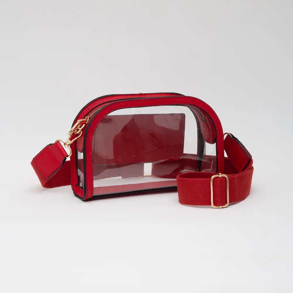 Crossbody Clear Stadium Bag - Red