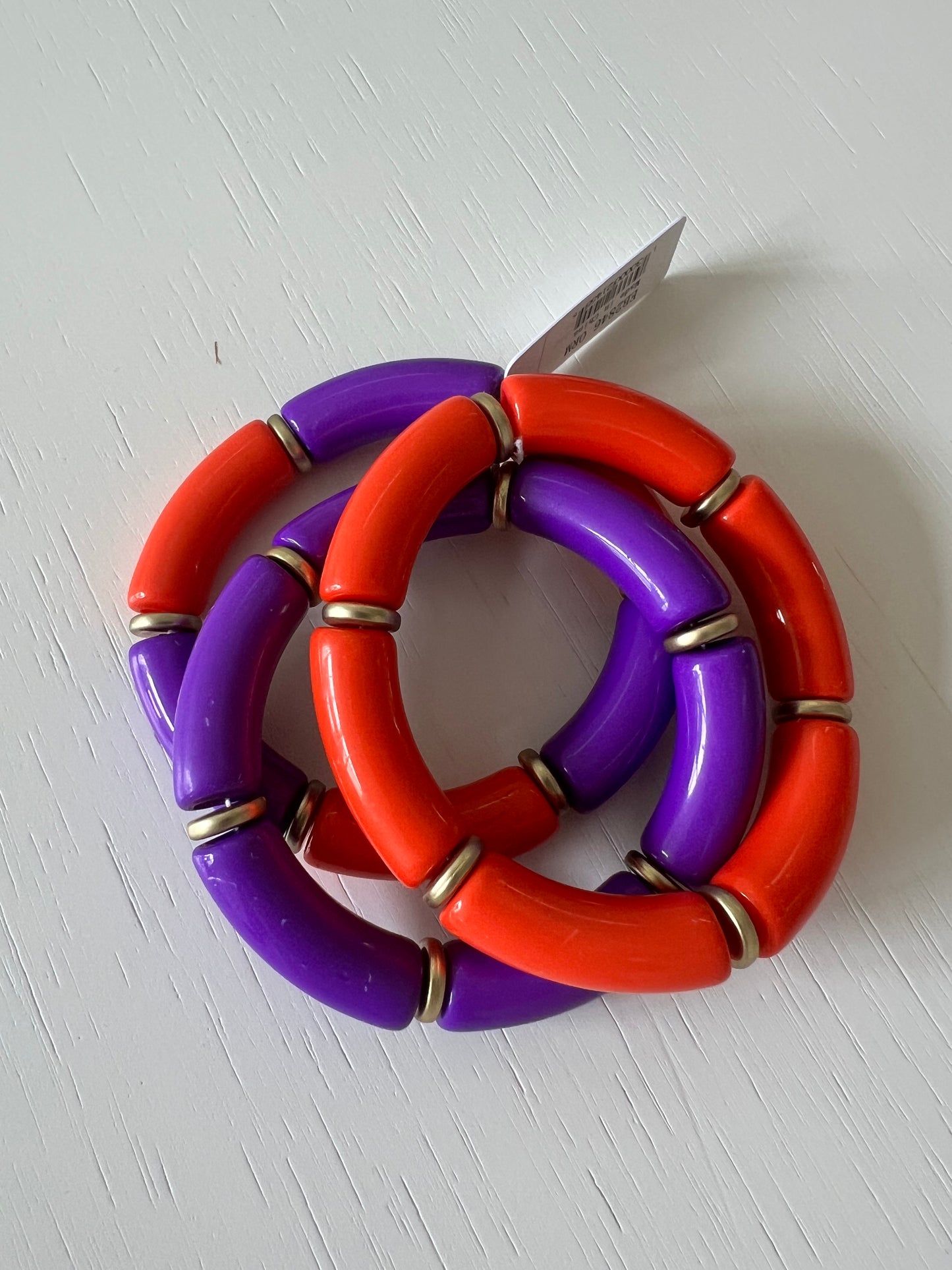 Orange and Purple Bangle Set