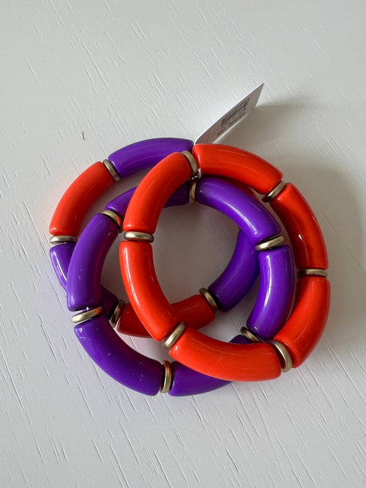 Orange and Purple Bangle Set