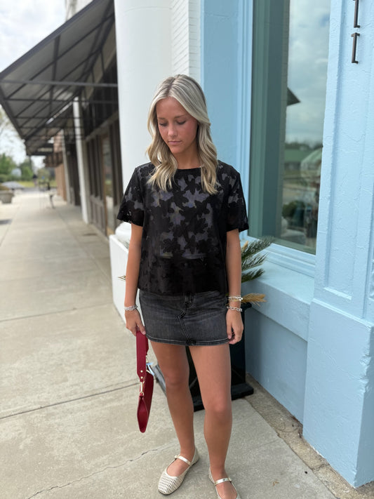 The Daze Denim Skirt- Black