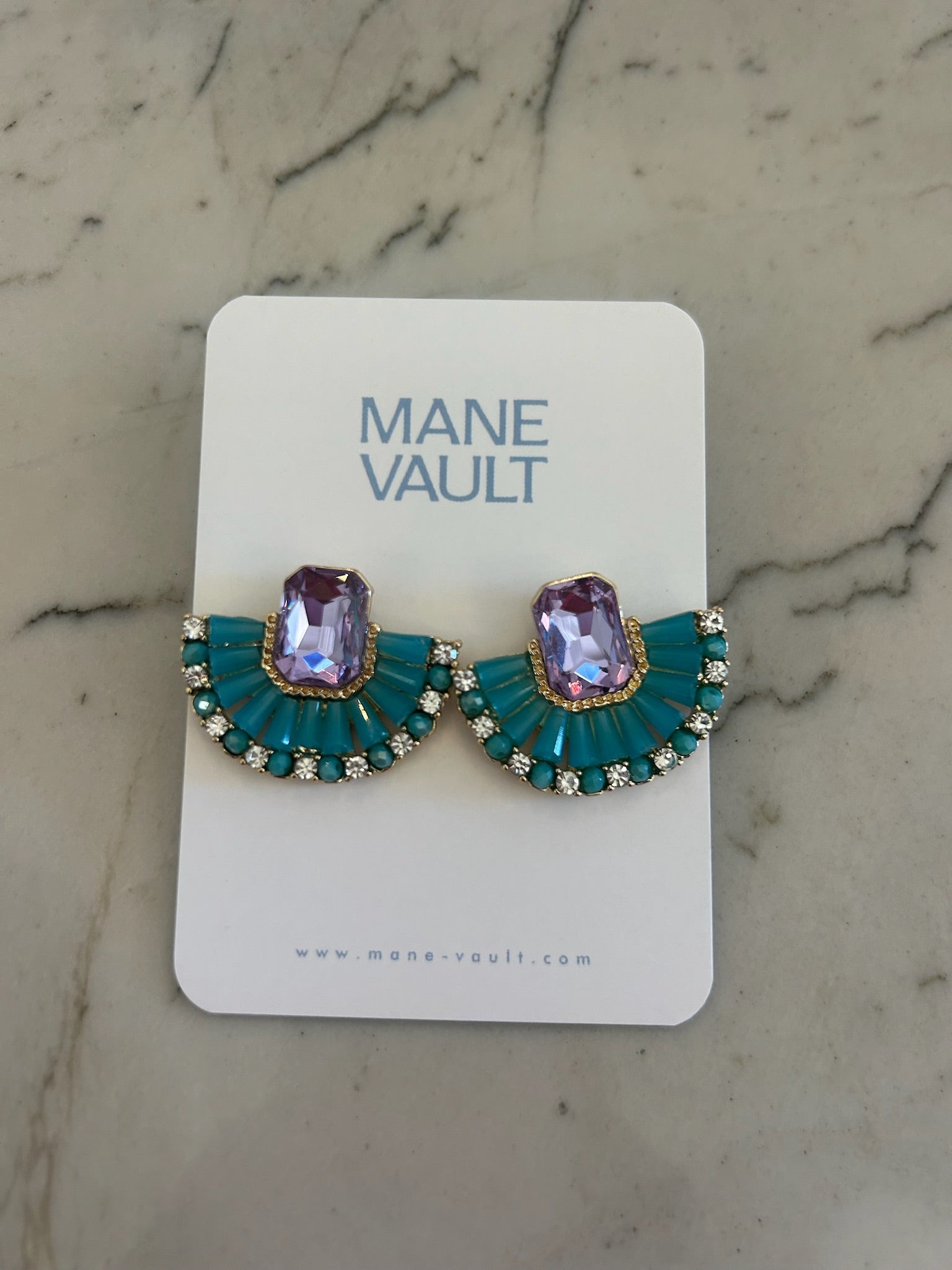 Emerald/Fan Shape Earrings