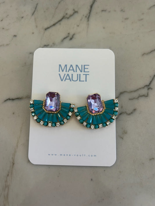 Emerald/Fan Shape Earrings