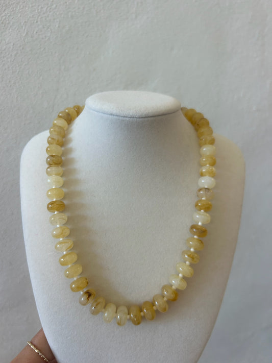 Marble Bead Necklace - Neutral