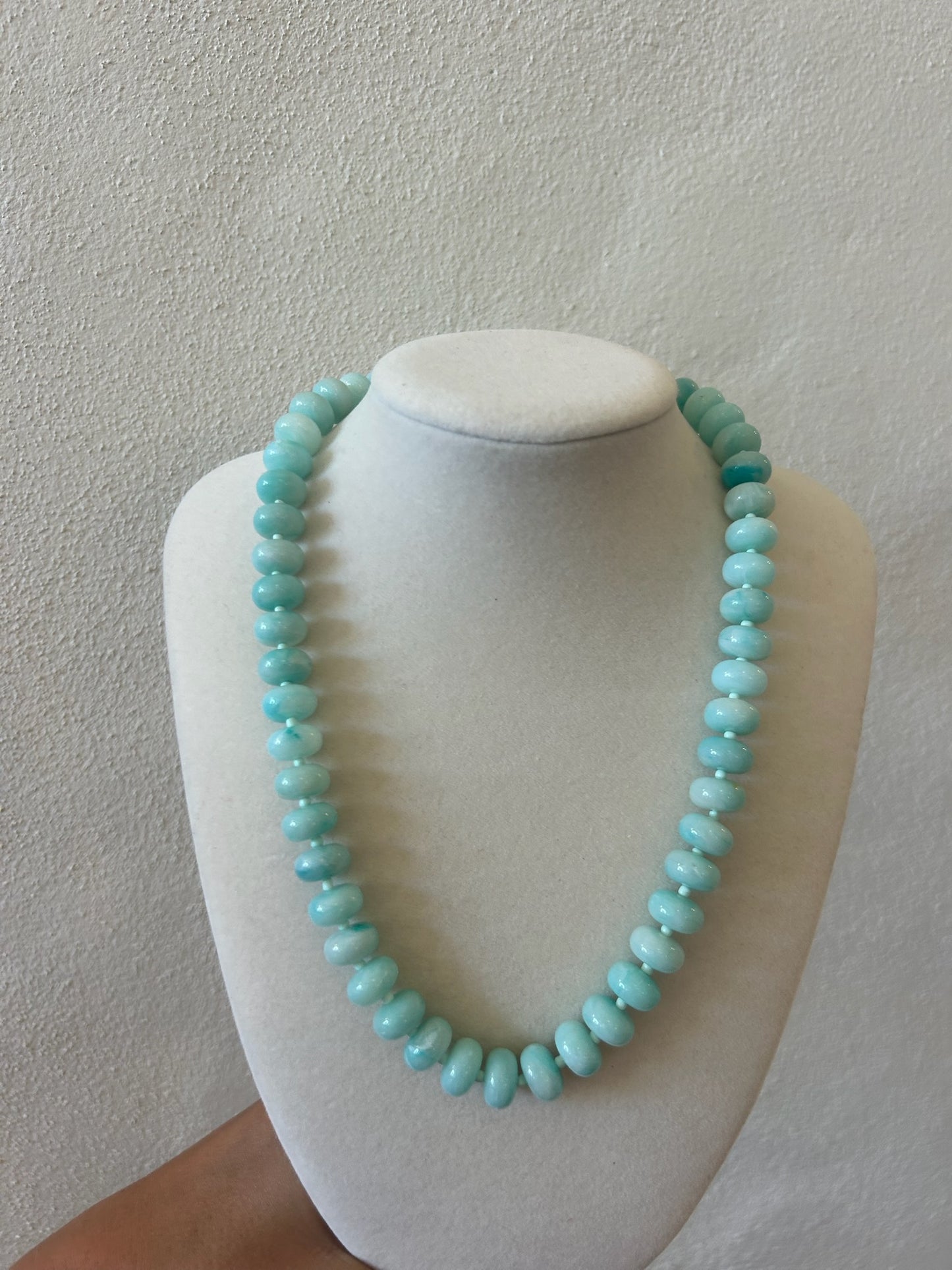 Marble Bead Necklace - Mint