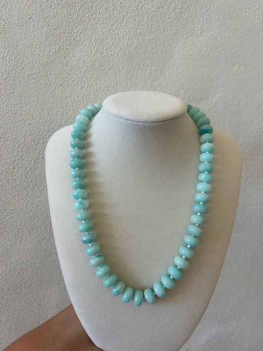 Marble Bead Necklace - Mint