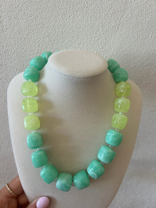Color Block Bead Necklace