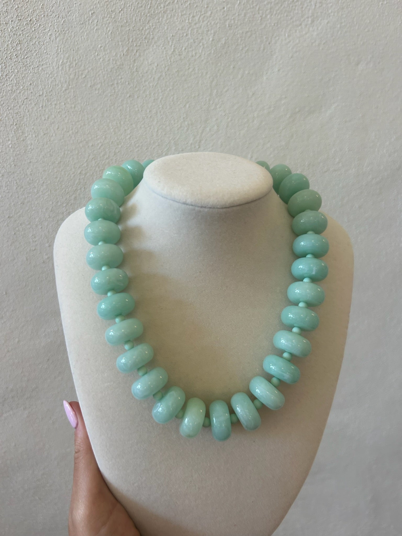 Rondelle Bead Necklace - Mint