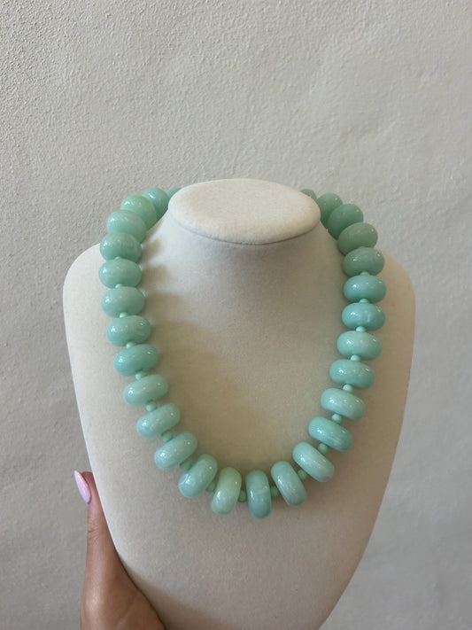 Rondelle Bead Necklace - Mint