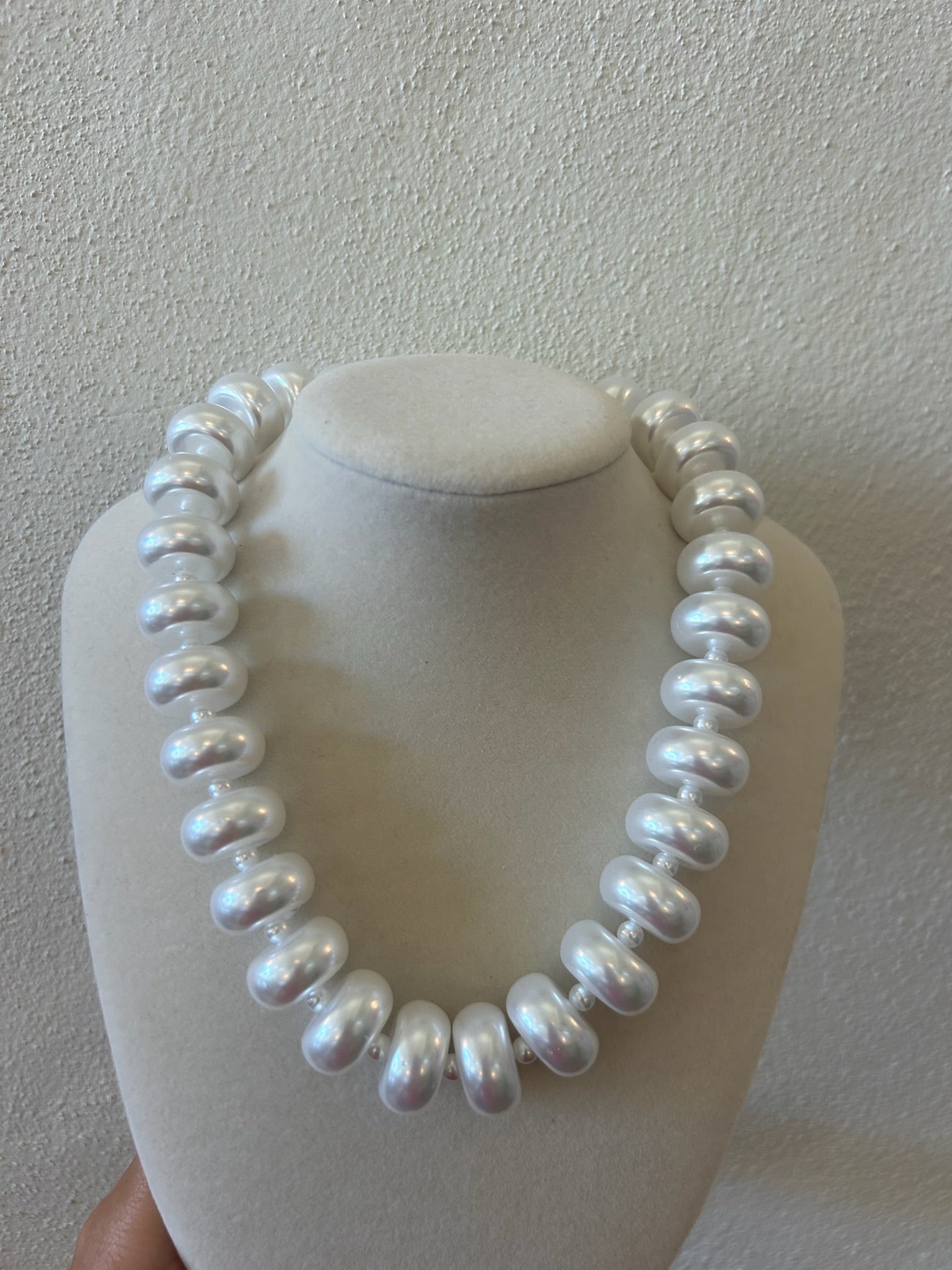 Rondelle Bead Necklace - Pearl