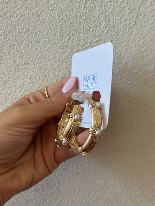 Color Stone Station Hoop - Cream