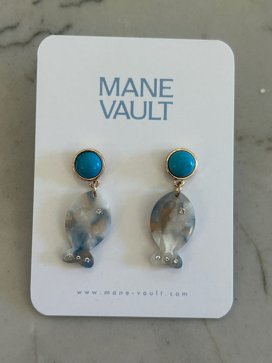 Fish Stone Earrings