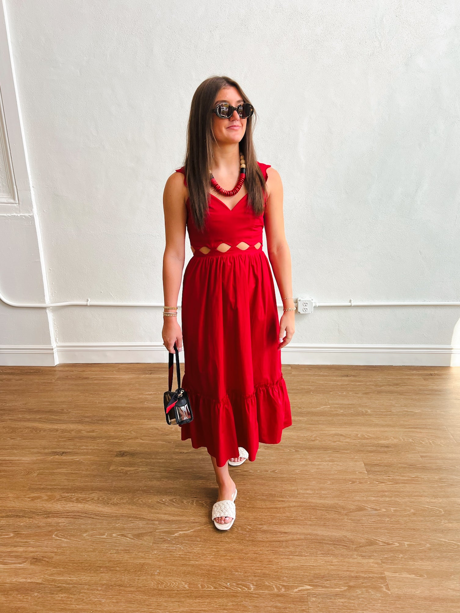 Riley Midi Dress - Red