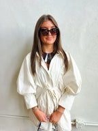 Elle Long Sleeve Shirt Dress - Ecru