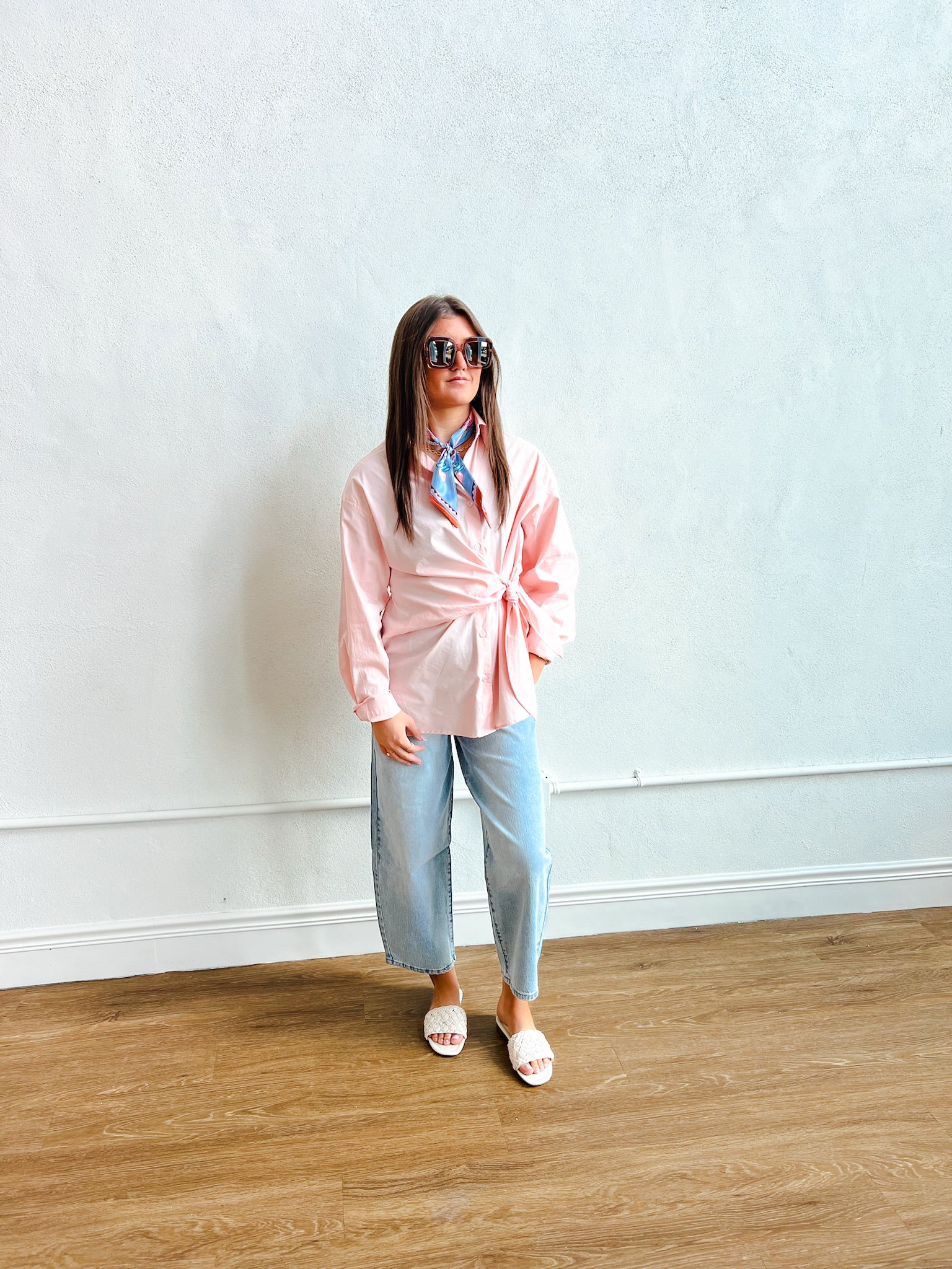 Harlow High Rise Barrel Jean, Light Indigo Worn