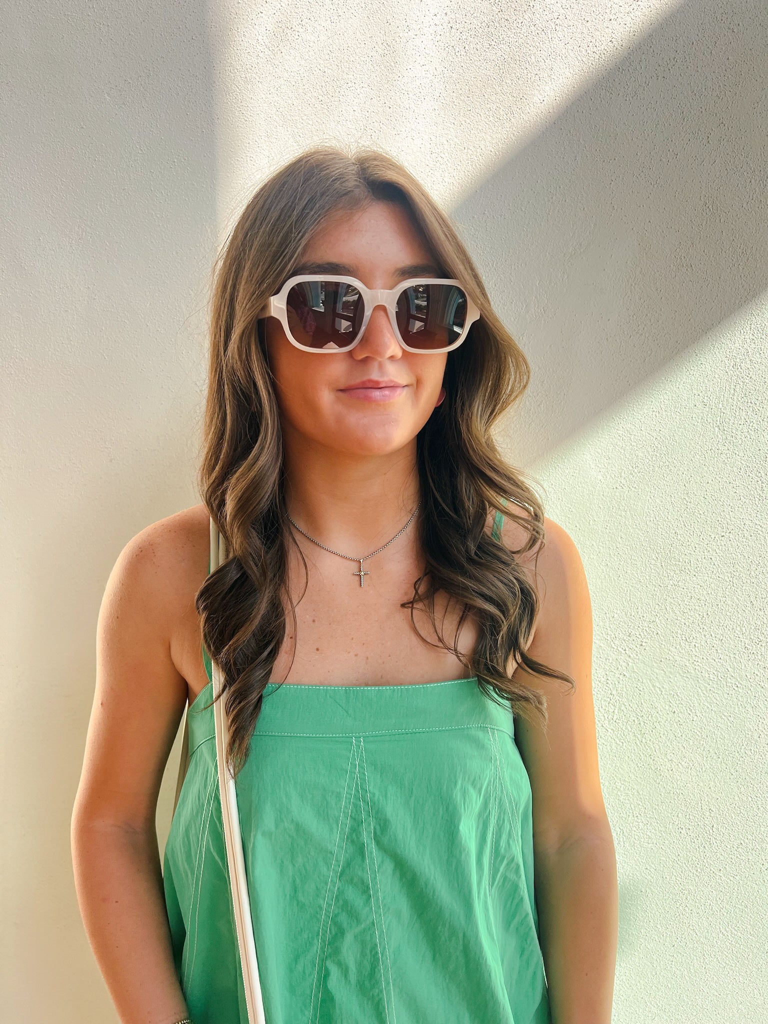 Contrast Top Stitch Mini Dress - Emerald