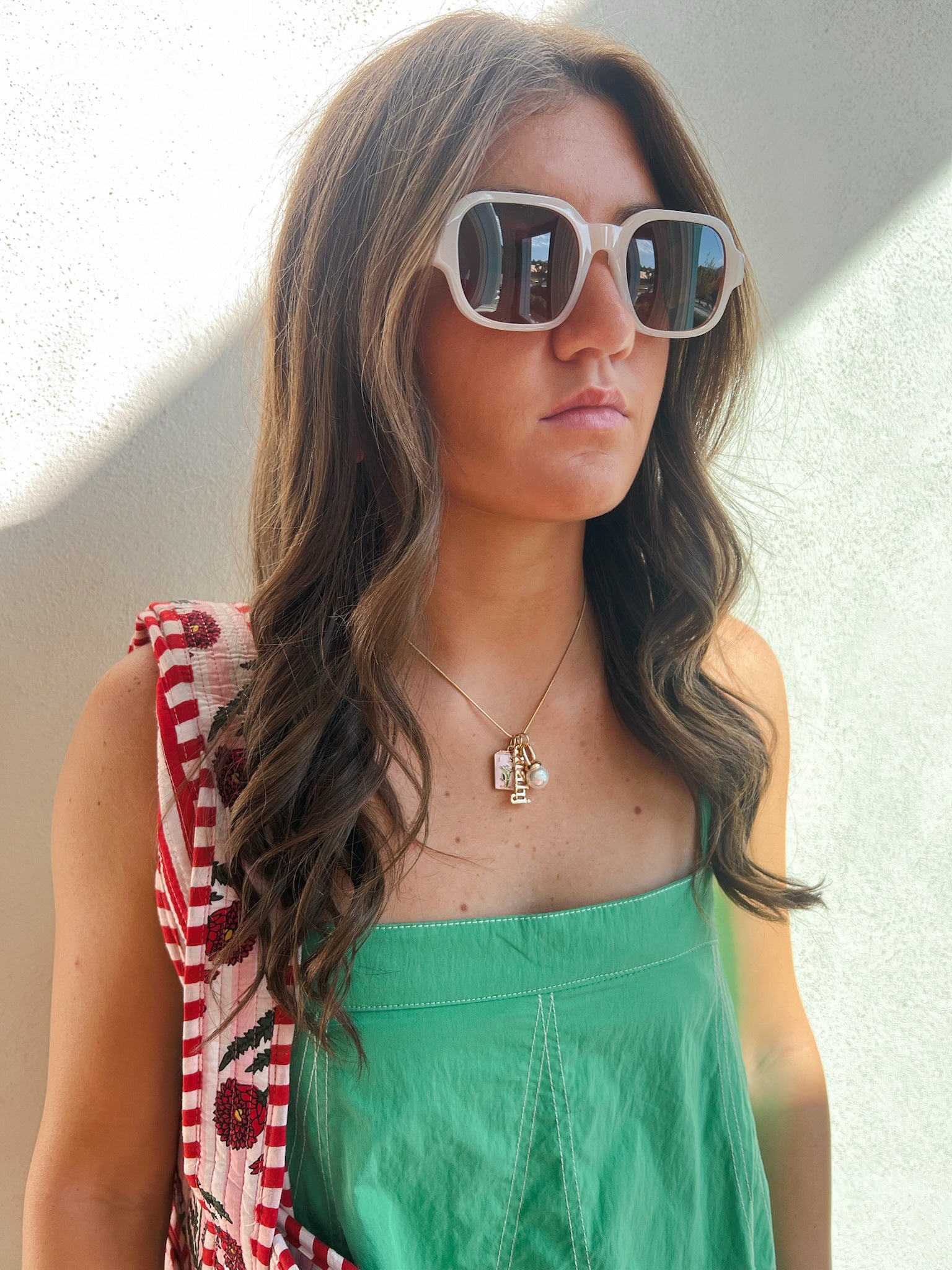 Mahjong Charm Necklace in Shiny Gold