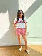 Gia Gingham Shorts - Red
