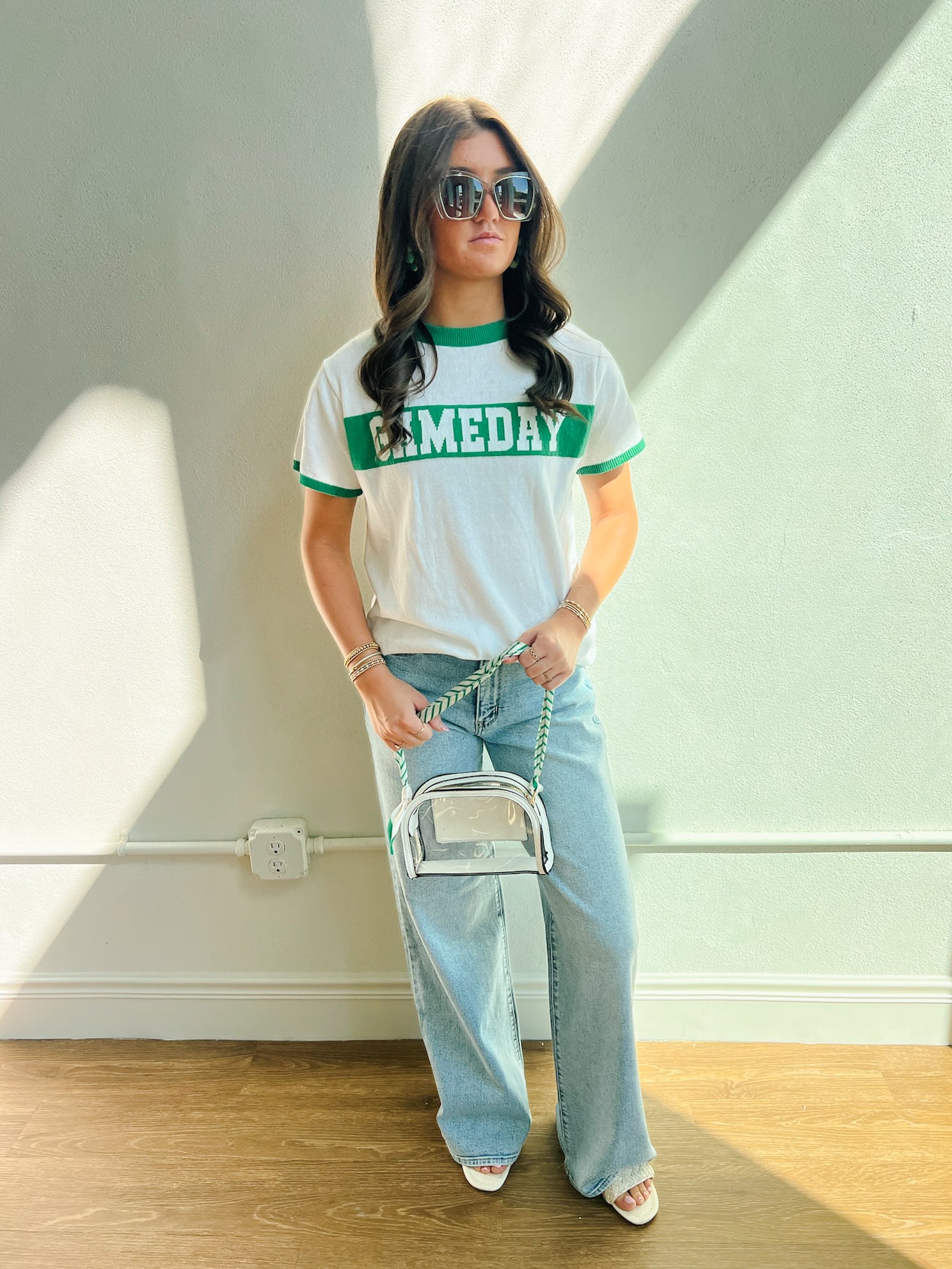 Crossbody Clear Stadium Bag - White