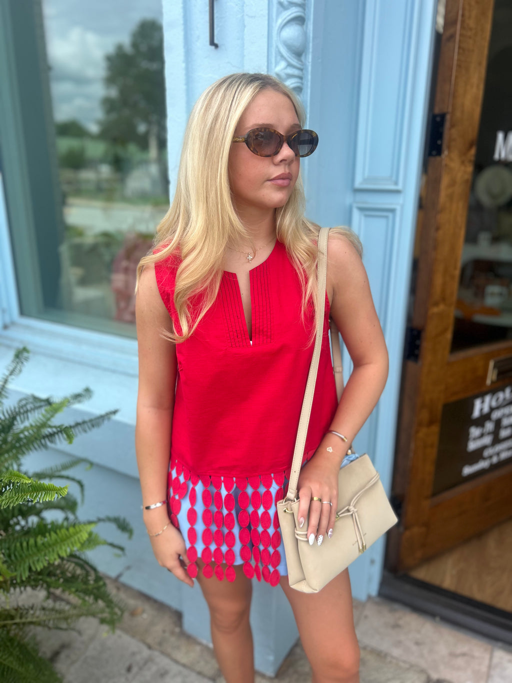 The Miller Fringe Top - Red