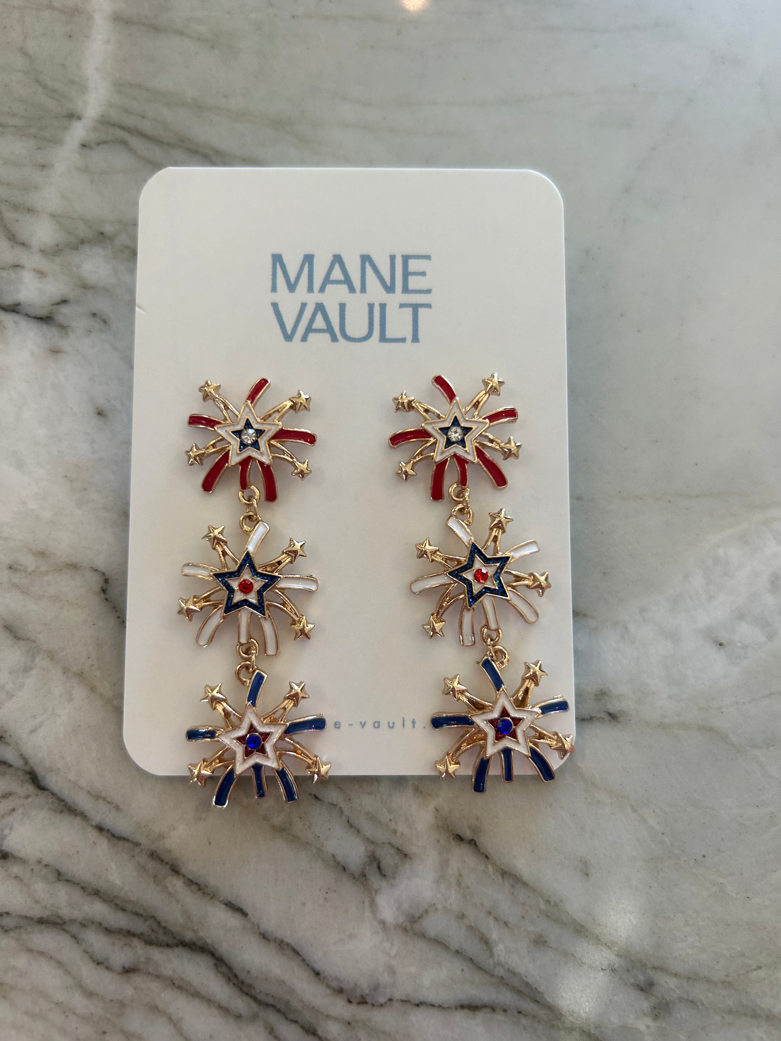 The Fireworks Patriotic Earrings