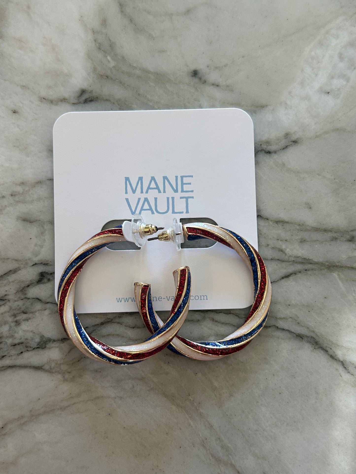The USA Twist & Glitter Hoops