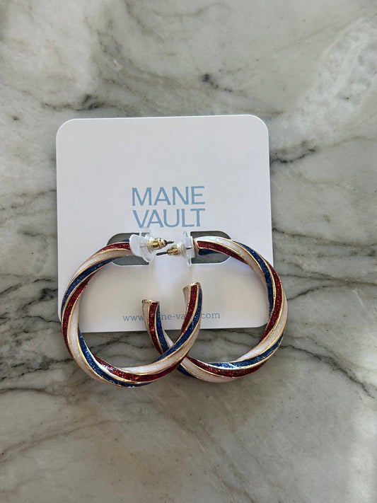 The USA Twist & Glitter Hoops