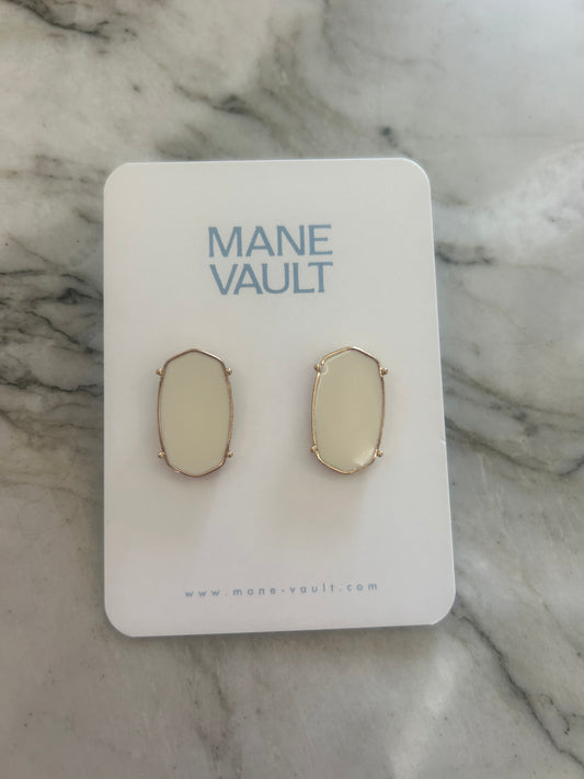 The Quatrefoil Studs- White