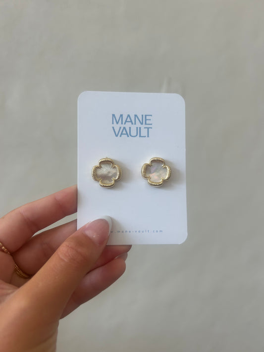 The Clover Stud Earrings- Gold
