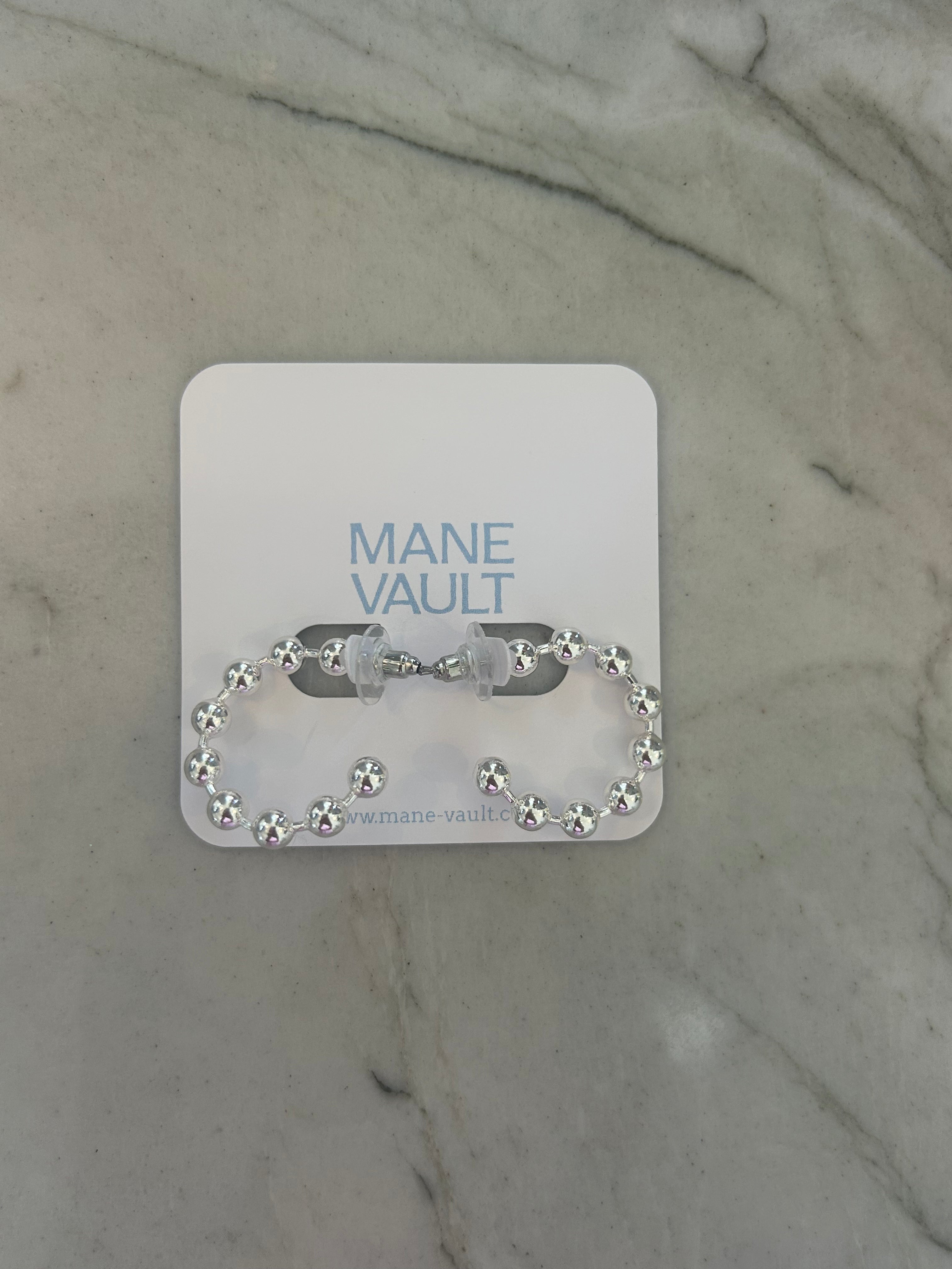 The Metal Ball Hoops- Silver