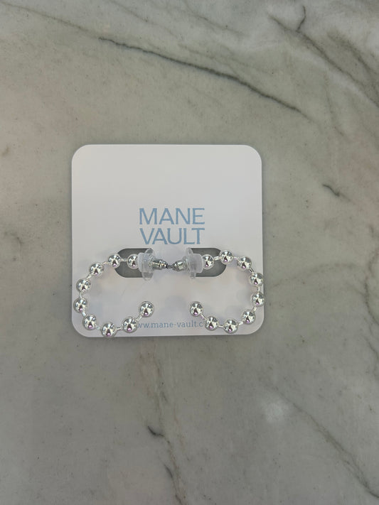 The Metal Ball Hoops- Silver