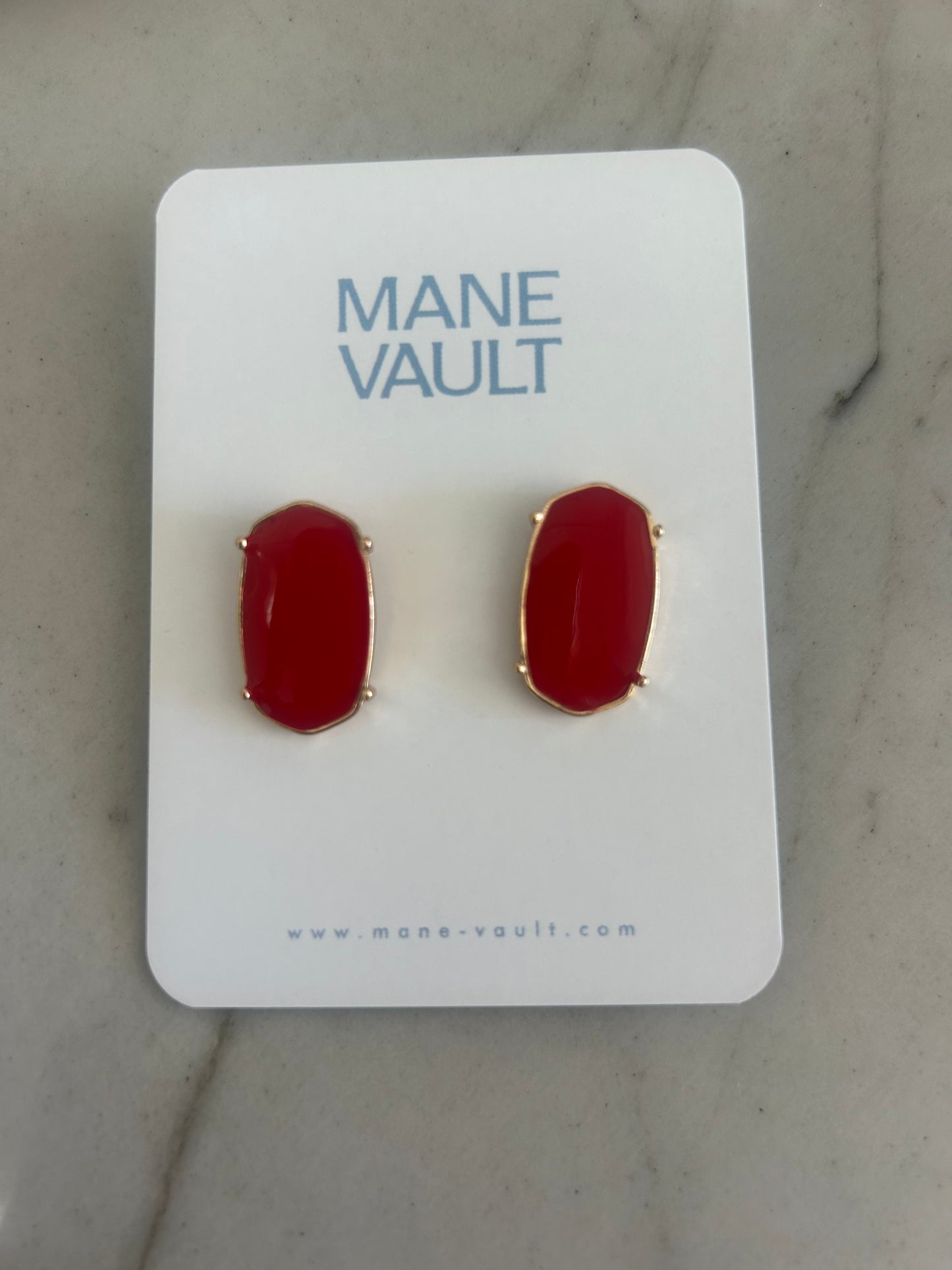 The Quatrefoil Studs- Red