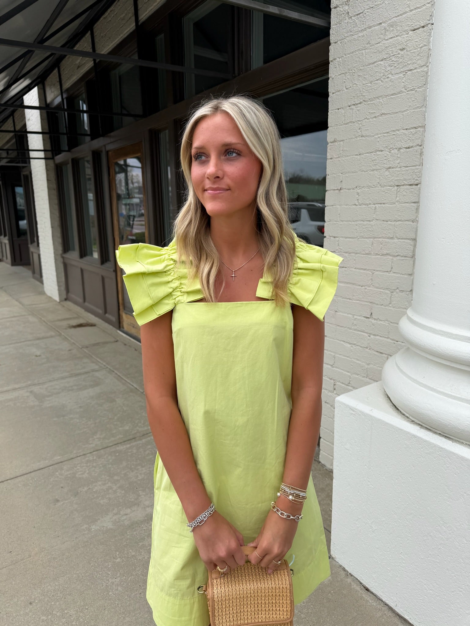 The Oaklee Dress - Lime