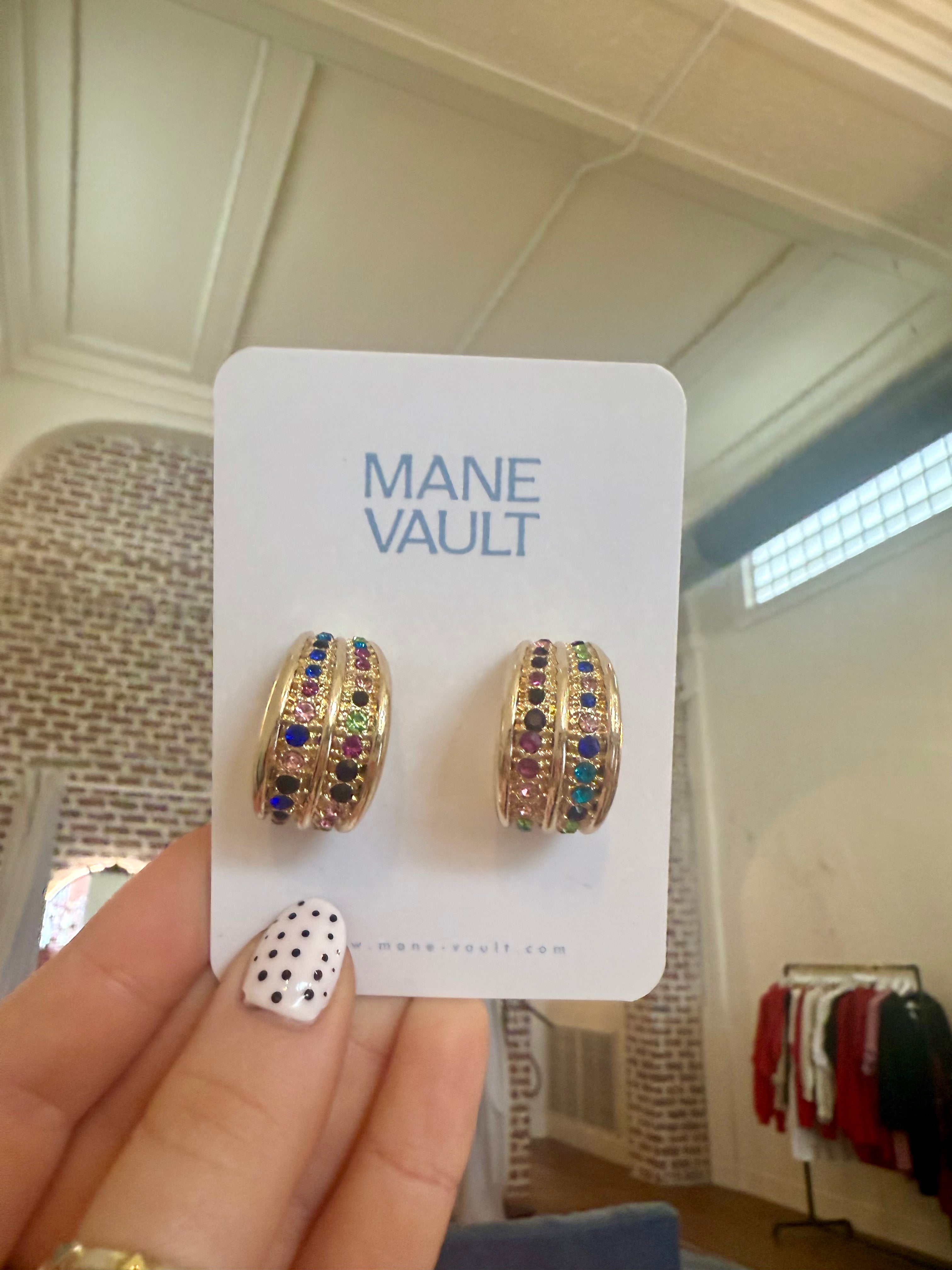 The Colorful Double layer Gold Dipped Hoops