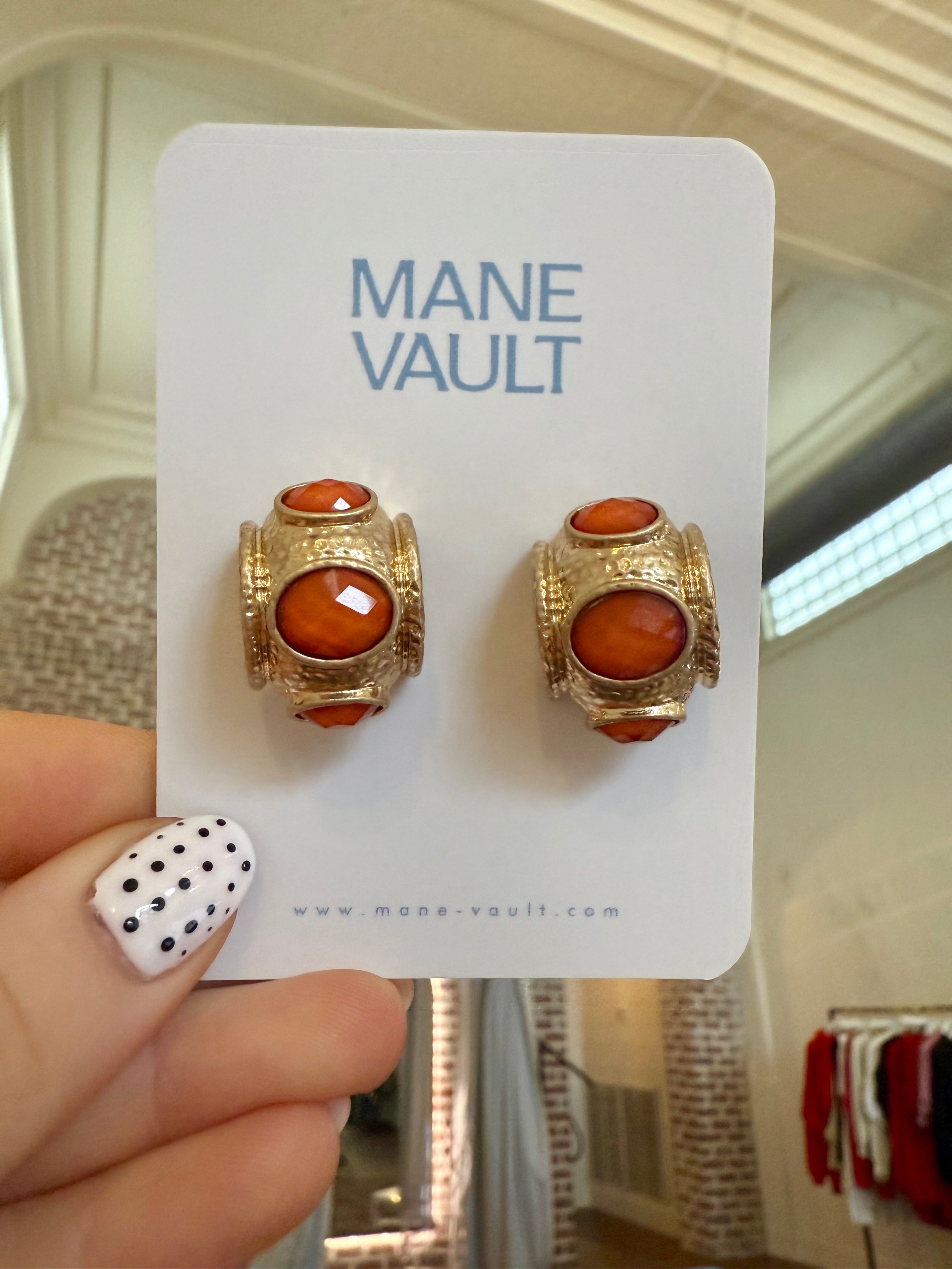 Orange Stone Water Resistant Hoops